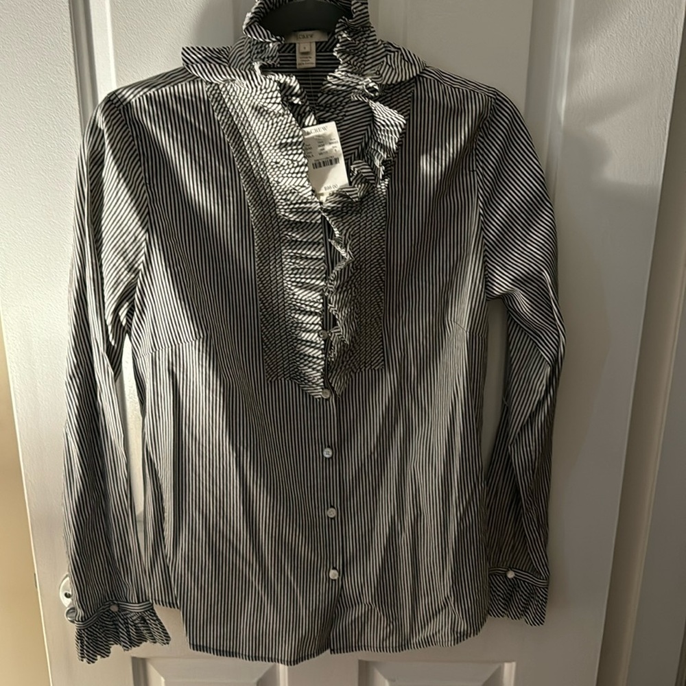 Brand new with tags in j crew blue and white striped blouse